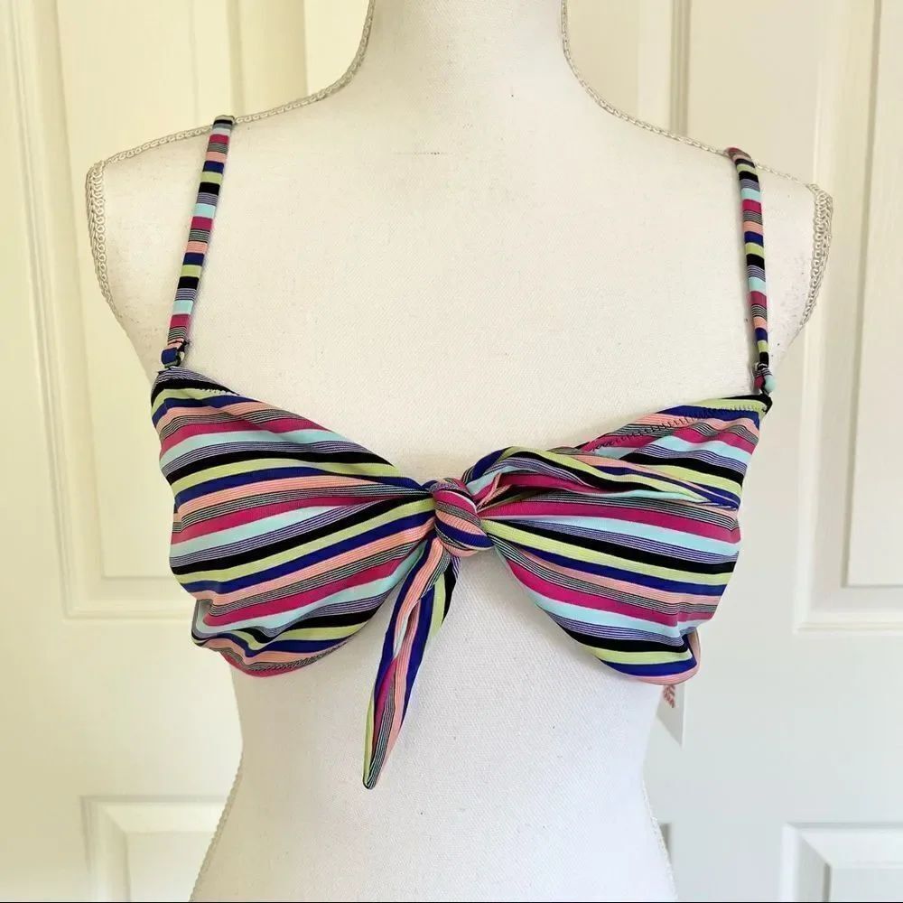 Solid and Striped Roux Bikini Top Maillot de Bain Multicolor Medium MSRP $94